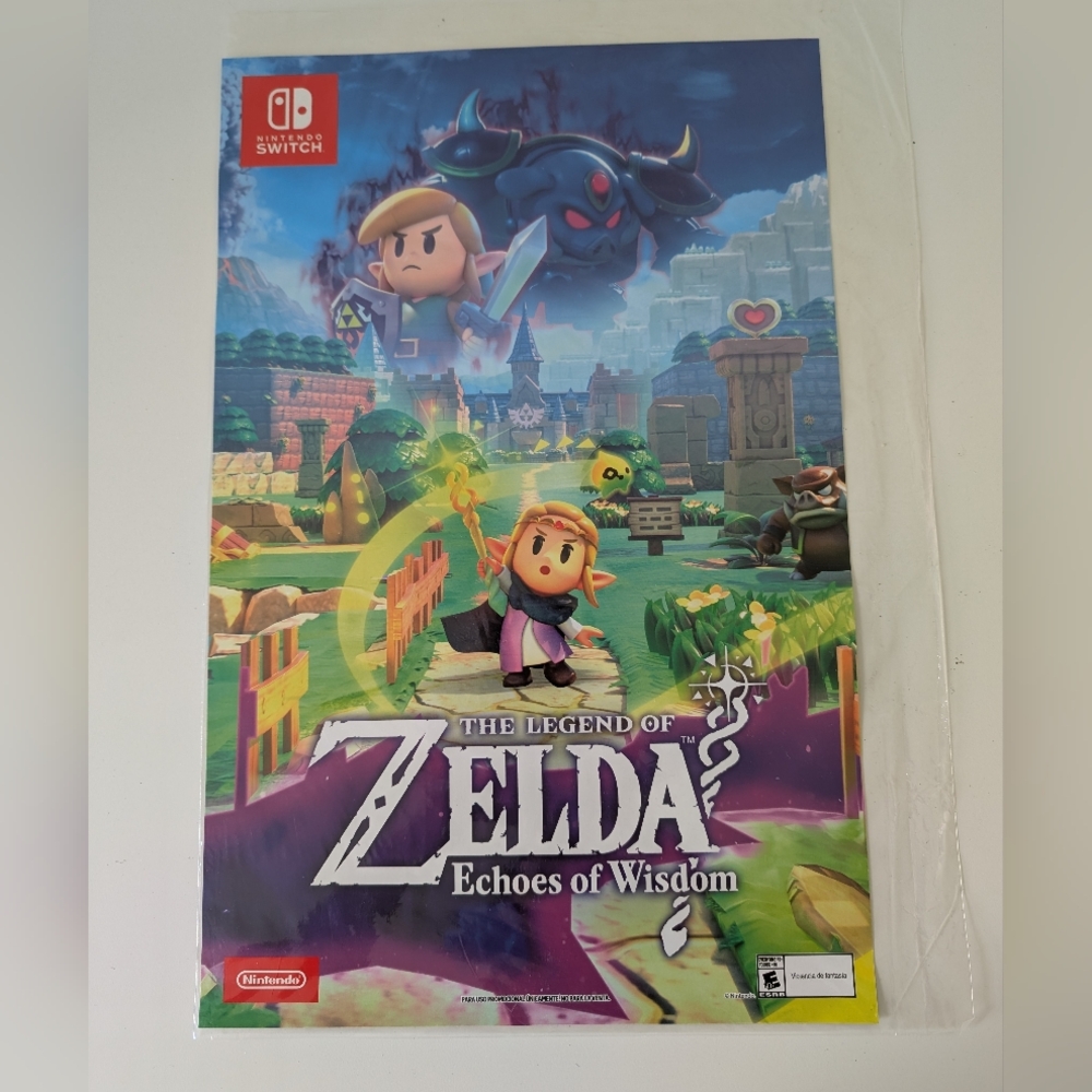 Nintendo The Legend of Zelda Echoes of Wisdom Reversible Poster 11x17 New
